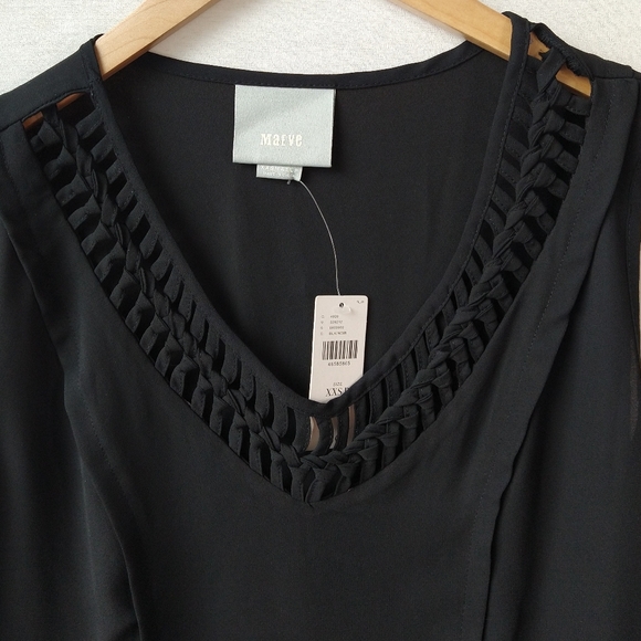 Anthropologie | Maeve Sleeveless Black Blouse | Size XXSP - Picture 3 of 9